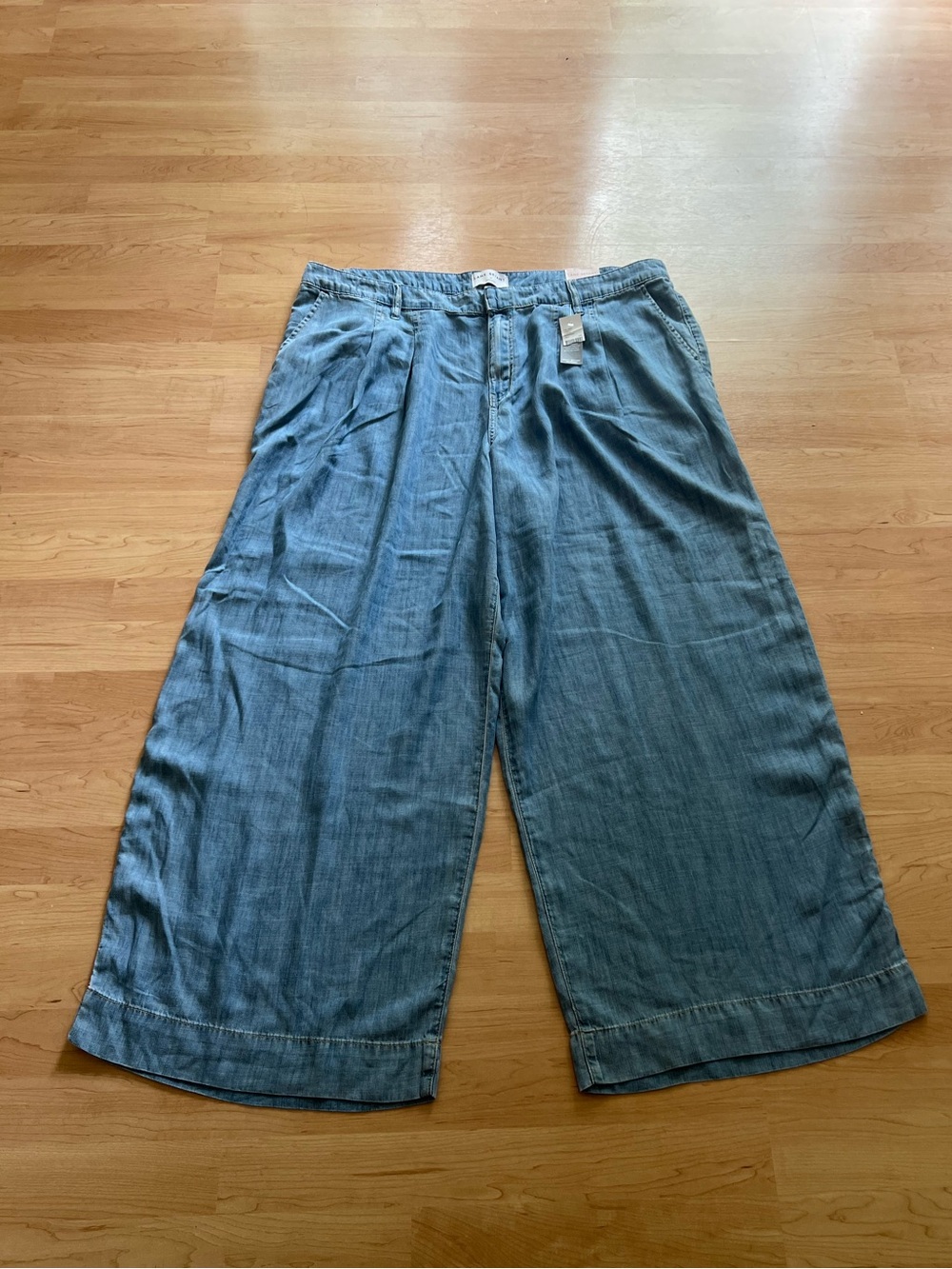 NWT LANE BRYANT LYOCELL CHAMBRAY LIGHTWEIGHT PANTS 18 XXL